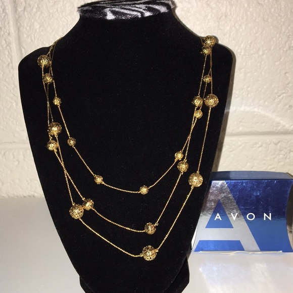 Avon Multi-strand Necklace With Filigree Beads - Picture 2 of 3